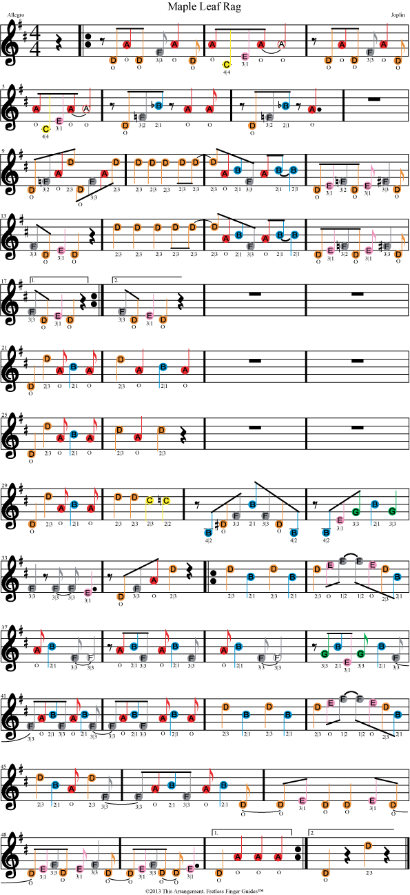 color coded violin sheet music for el condor pasa