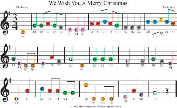 easy violin sheet music for we wish you a merry christmas